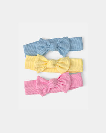 Baby Girl 3-Pack Solid Headbands, 