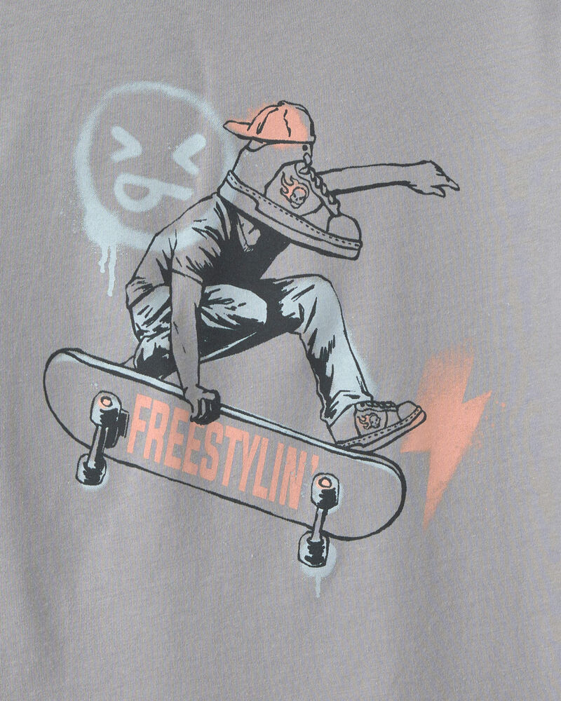 Boys Skateboard Long-Sleeve Graphic Tee - Grey, image 2 of 3 slides