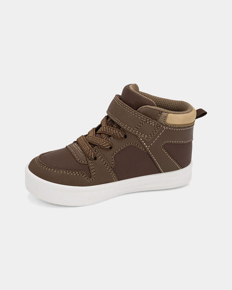 Toddler Boy High Top Sneakers - Brown, image 8 of 8 slides