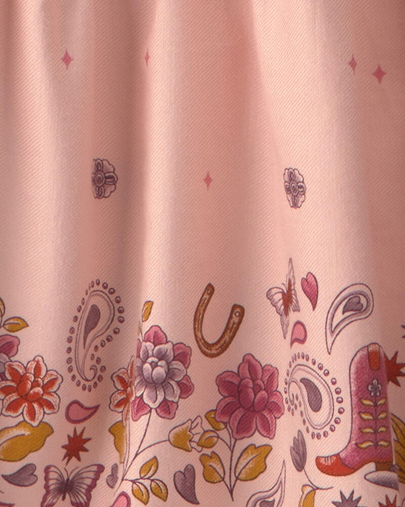 B&eacute;b&eacute; fille - Robe manches longues en serg&eacute; en motif floral &ndash; Rose, image 3 sur 3 diapositives
