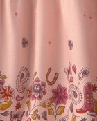 B&eacute;b&eacute; fille - Robe manches longues en serg&eacute; en motif floral &ndash; Rose, image 3 sur 3 diapositives