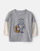 B&eacute;b&eacute; gar&ccedil;on - Varsity Bear T-shirt graphique &agrave; manches longues - gris, image 1 sur 2 diapositives