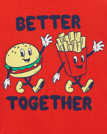 T-shirt à imprimé de hamburger et frites, 