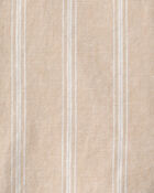 Baby Boy 2-Piece Stripe Collared Shirt & Short Set - Khaki, image 2 of 3 slides