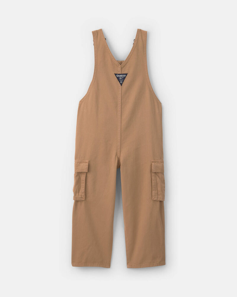 Toddler Boy Cargo Overalls - Khaki, image 2 of 4 slides