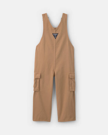 Toddler Boy Cargo Overalls - Khaki, 