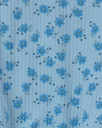 Toddler Girl 2-Piece Flower Floral Short-Sleeve Top & Pant Set - Blue, 