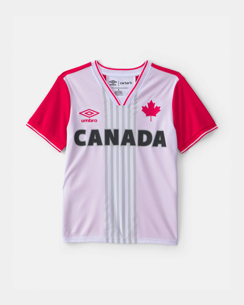 Ensemble 2 pi&egrave;ces chandail de soccer et short Umbro du Canada pour jeune - Rouge/Blanc, image 2 sur 14 diapositives
