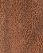 Baby Bear Teddy Fleece Long-Sleeve Jumpsuit - Brown, image 4 of 5 slides