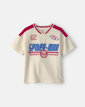 Boys &copy;Marvel Spiderman Short-Sleeve Jersey - White/Blue, 