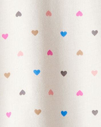 Toddler Girl Heart Print Long-Sleeve Top - Cream, 