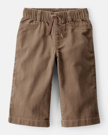 Baby Girl Drawstring Wide-Leg Pants - Brown, 