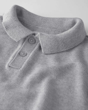 Tout-petit gar&ccedil;on - Chandail polo en tricot de coton biologique, 