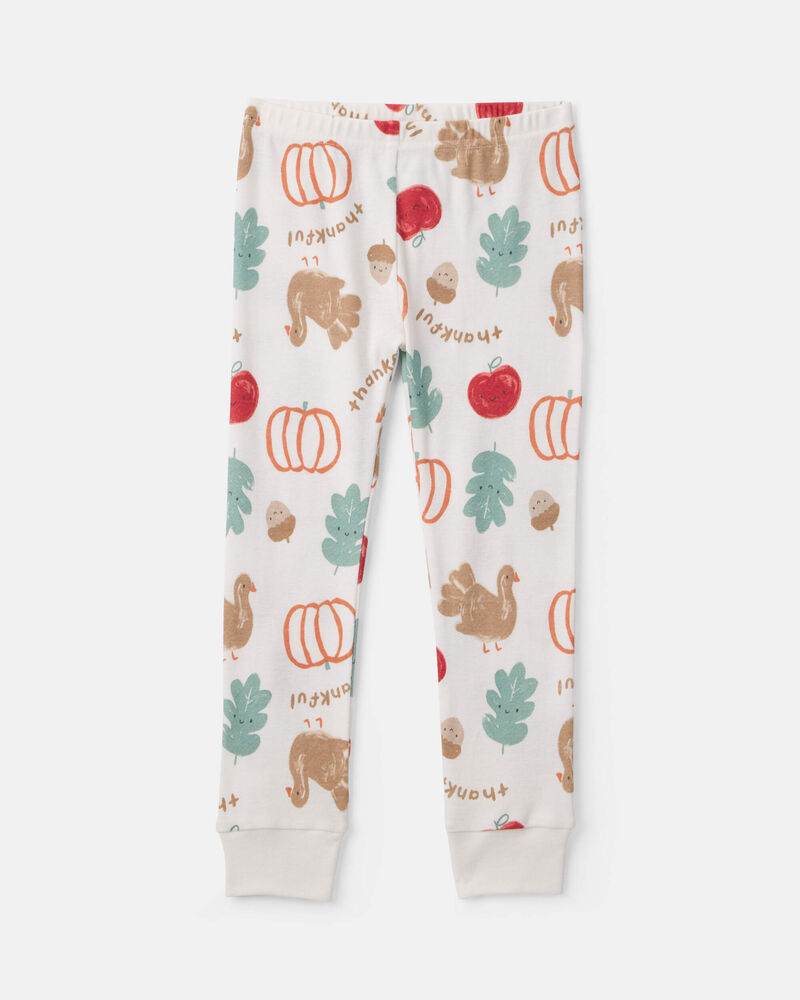 Baby 2-Piece Thanksgiving 100% Cotton Snug Fit Pyjama Set - Cream, image 2 of 4 slides