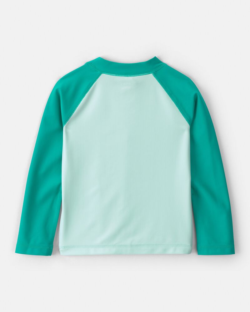 Toddler Boy Whale Long-Sleeve Rashguard Top - Green, image 2 of 4 slides