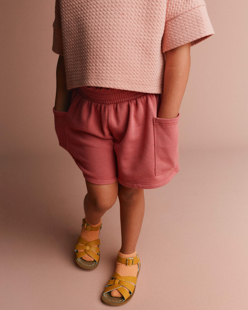 Toddler Girl Swing Short with Pockets - Burgundy, image 1 of 7 slides