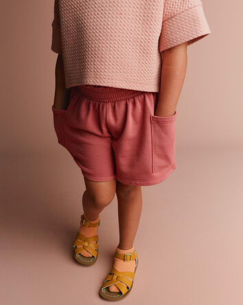 Toddler Girl Swing Short with Pockets - Burgundy, 