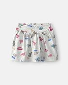 Filles - Jupe-short en coton &laquo;Go Team&raquo; - Gris, image 1 sur 3 diapositives