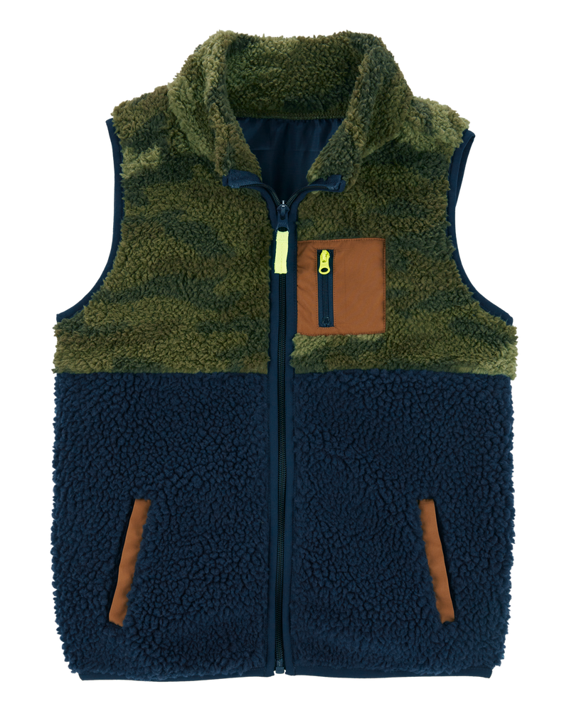 Kids Boys Kid Camo Zip Up Sherpa Vest 8 Carter s
