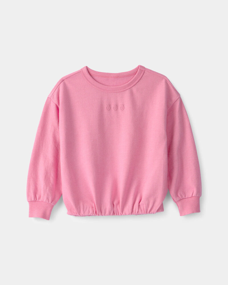 Tout-petit fille - Chandail en jersey bouclette, fraise - Rose, image 1 sur 4 diapositives