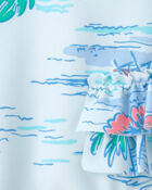 B&eacute;b&eacute; fille - Maillot de bain 1 pi&egrave;ce &agrave; manches longues, plage - Bleu, image 4 sur 4 diapositives