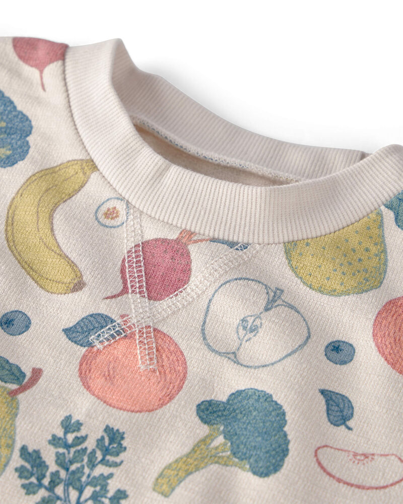 Toddler Organic Cotton Set in Veggie Fruit Print, image 3 of 6 slides