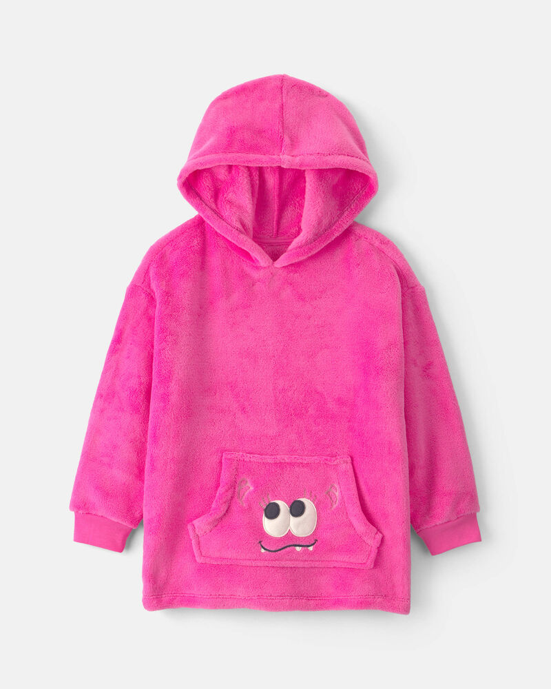 Girls Monster Fleece Loose Fit Pyjama Hoodie - Pink, image 1 of 4 slides