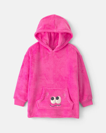 Girls Monster Fleece Loose Fit Pyjama Hoodie - Pink, 