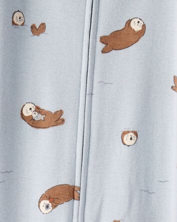 Toddler Boy Otter 100% Cotton Snug Fit Footie 1-Piece Pyjamass - Blue, 