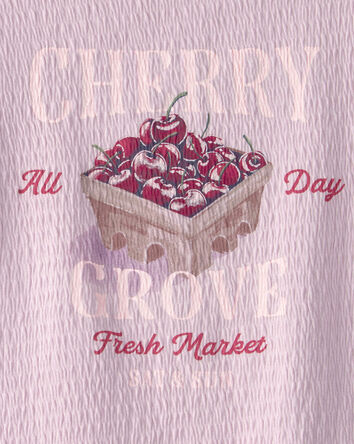 Filles - Haut en tissu gaufr&eacute;, cerise - Mauve, 