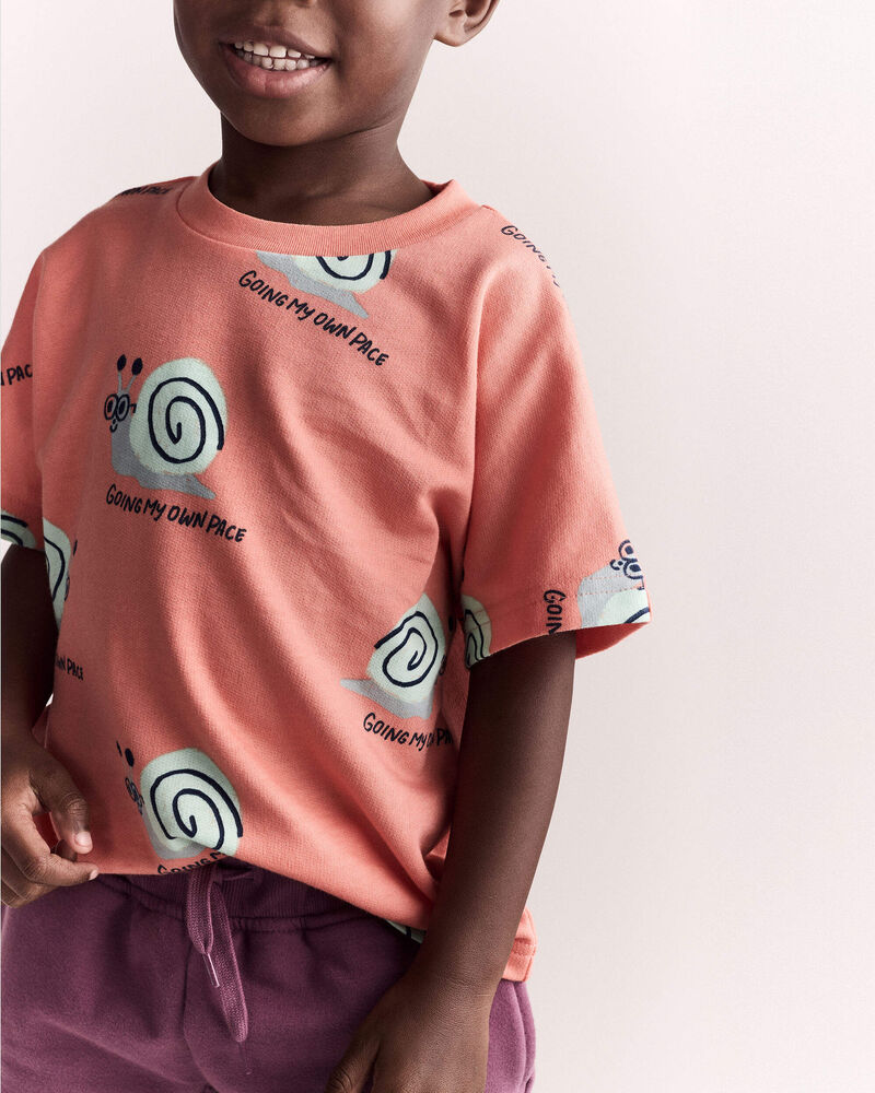 Toddler Boy Snail Dolman Tee - Orange, image 1 of 6 slides