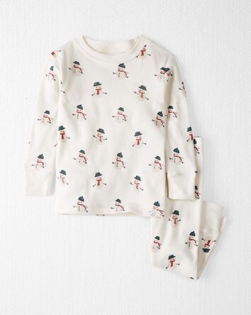 Baby Organic Cotton Pyjamas Set in Snowman, 