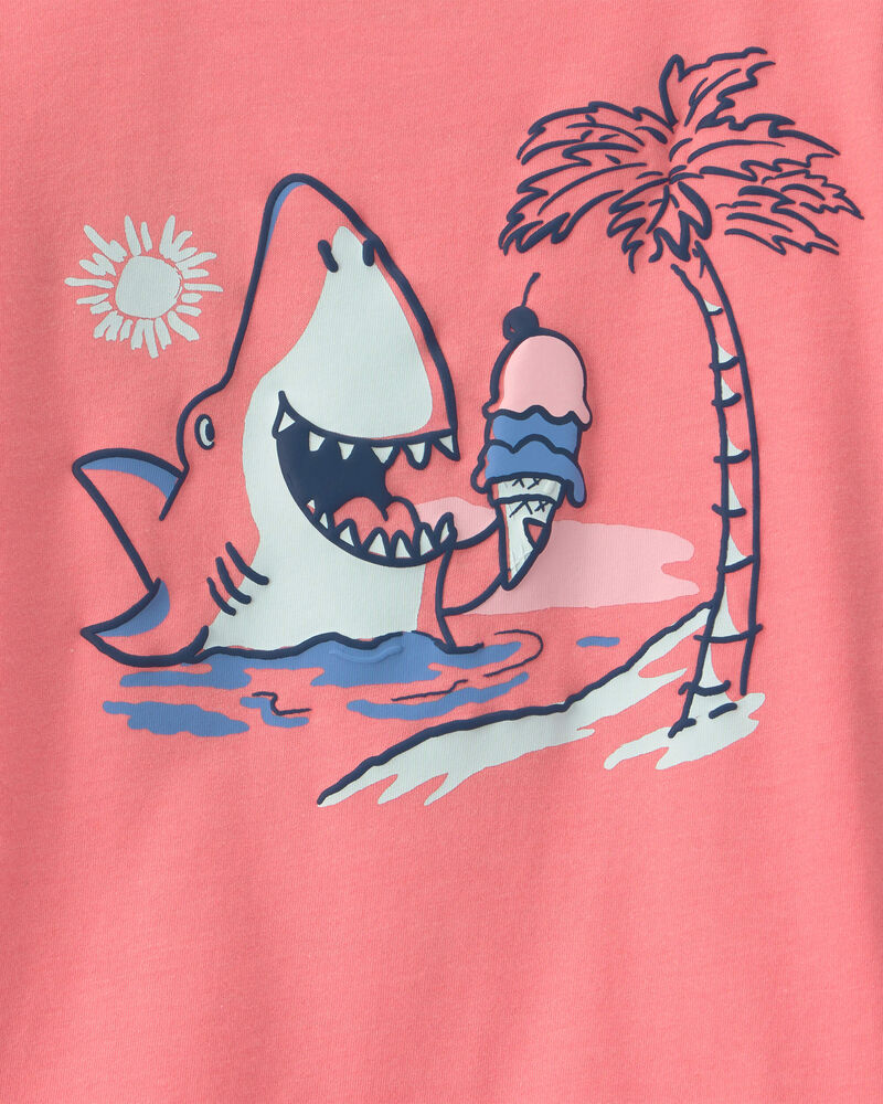 Tout-petit gar&ccedil;on - T-shirt &agrave; imprim&eacute; requin - Orange, image 5 sur 5 diapositives