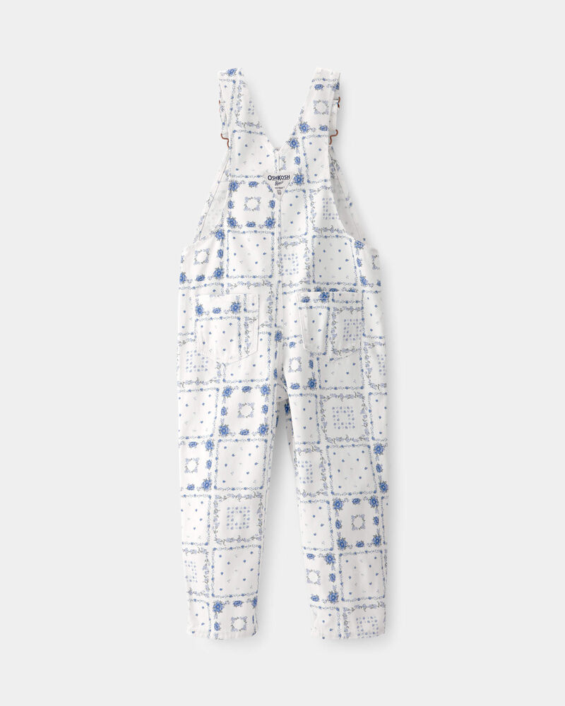 Toddler Girl Bandana Overalls - White, image 2 of 4 slides
