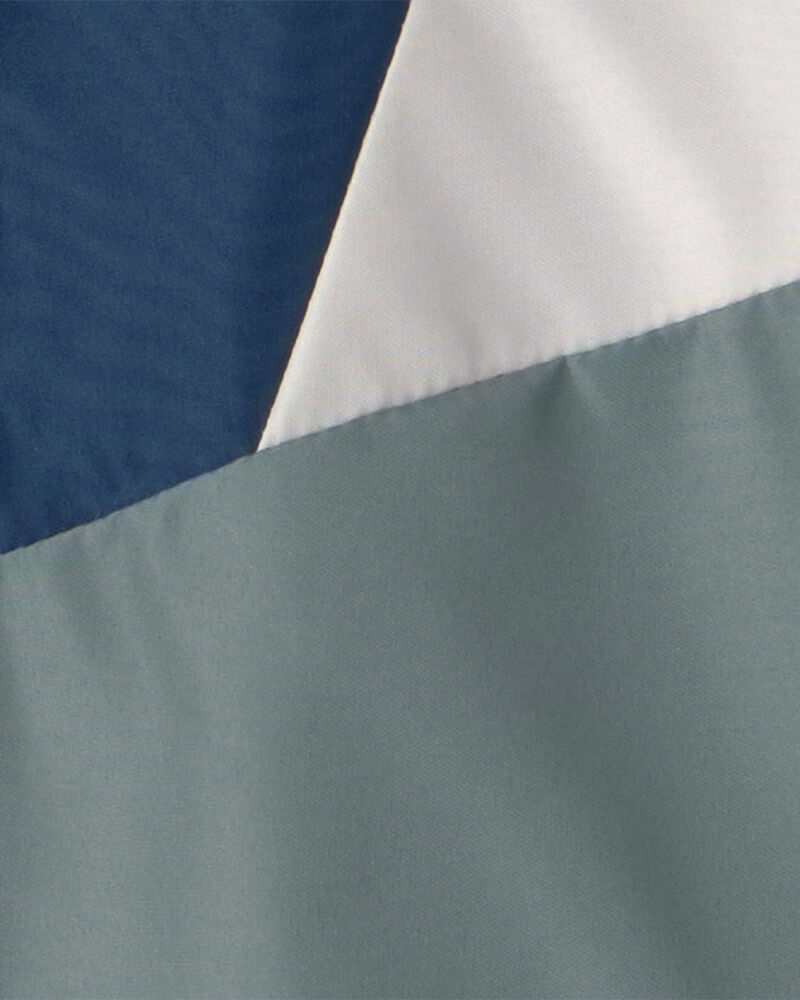 Toddler Boy Colurblock Windbreaker- Blue/Green, image 3 of 3 slides