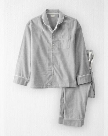 Adult Organic Cotton Button-Front Pyjamas Set, 