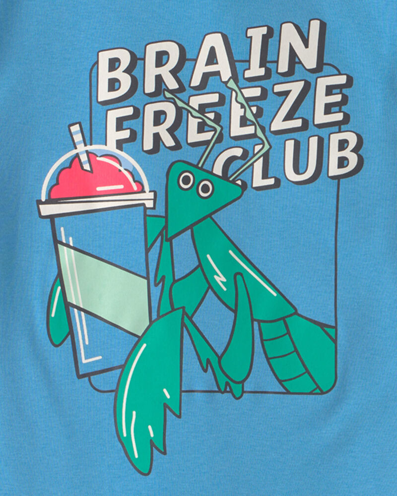 Gar&ccedil;ons - Pyjama 4 pi&egrave;ces en 100&nbsp;% coton &laquo;Brain Freeze Club&raquo; - Bleu/Vert, image 2 sur 3 diapositives