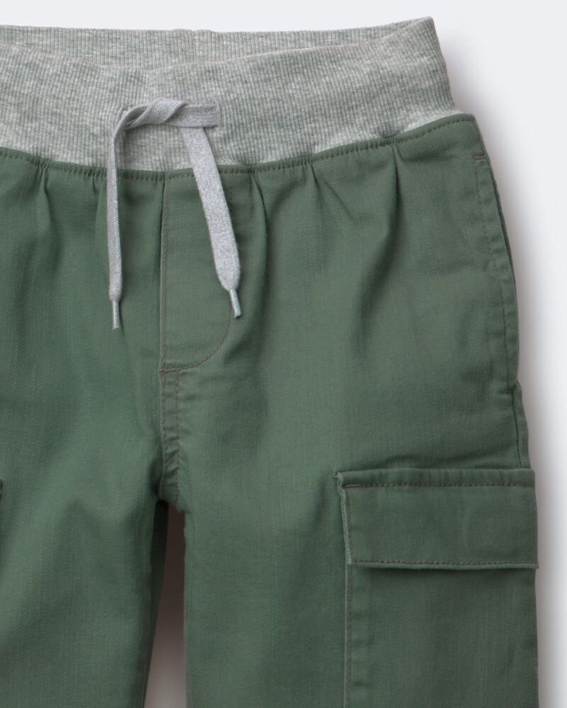 Toddler Boy Cargo Pant - Olive/Heather Grey, image 3 of 3 slides