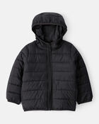 Toddler Hooded Puffer Jacket - Black, image 1 of 5 slides