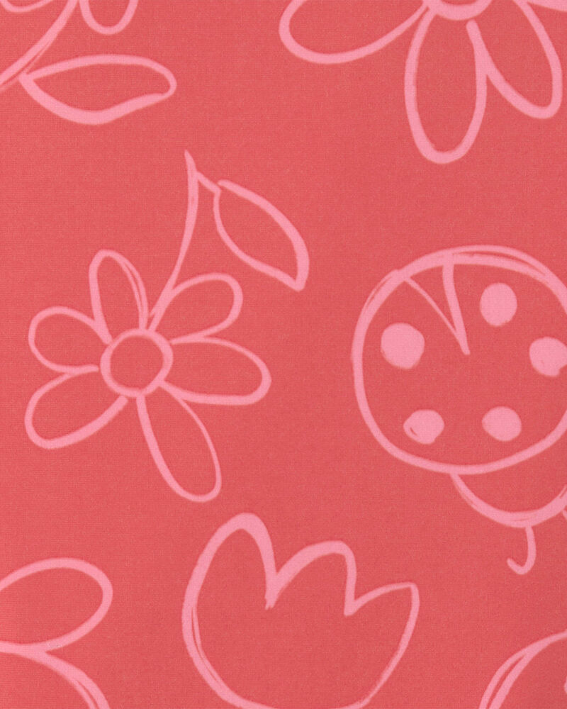 Toute-petit fille - Maillot de bain 1 pi&egrave;ce fleuri pour fille - Rouge, image 3 sur 3 diapositives