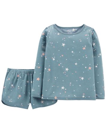 2-Piece Star Loose Fit Poly PJs, 