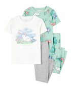 Enfant en bas âge Pyjama 4 pièces en coton à motif de lapin, image 1 sur 4 diapositives