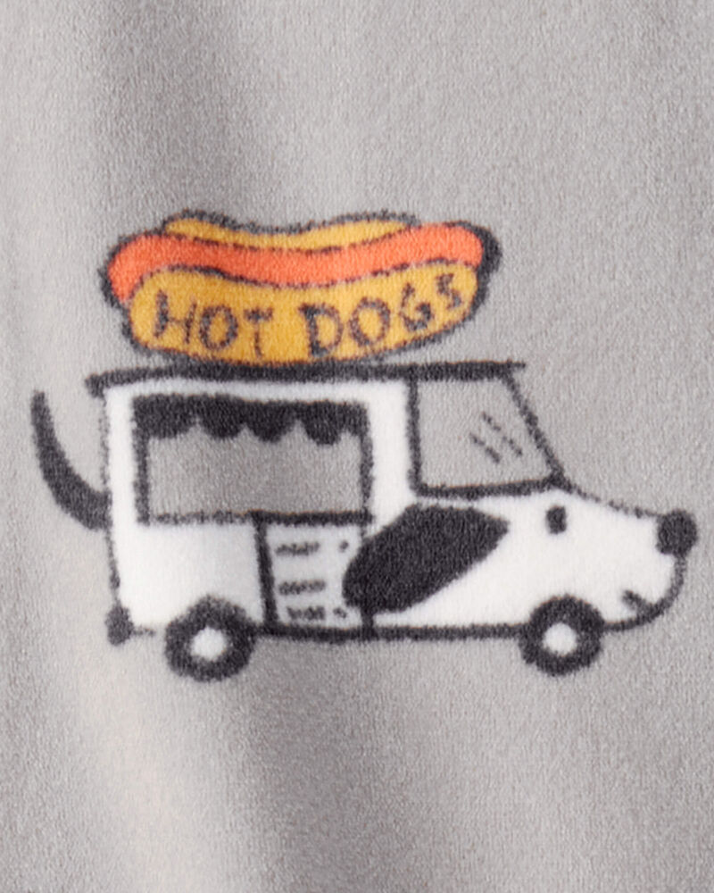 Toddler Boy Food Truck DreamPlush Snug Fit Long-Sleeve 2-Way Zip 1-Piece Pyjamas, image 2 of 3 slides