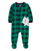 Toddler 1-Piece Abominable Snowman Fleece Footie Pyjamas, image 1 of 4 slides