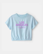 Girls 'Los Angeles' French Terry Top - Blue, image 1 of 4 slides