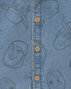 Toddler Boy 2-Piece Pixar&copy; Toy Story Chambray Short-Sleeve Top & Short Set - Medium Wash, image 2 of 2 slides
