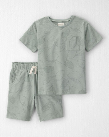 Gar&ccedil;ons - Ensemble 2 pi&egrave;ces short avec coton biologique, terre de Sienne, 