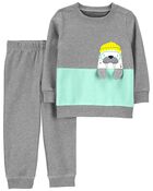 2-Piece Walrus Fleece Top & Jogger Set, image 1 of 2 slides