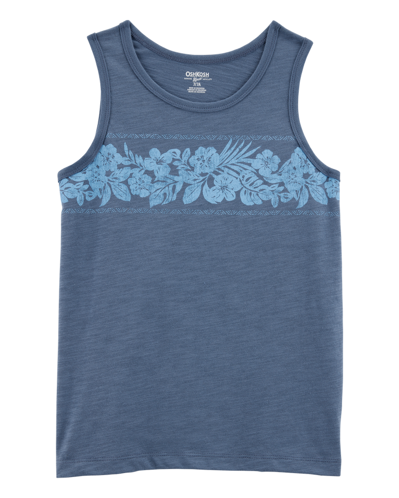 Kid Tropical Print Tank-Blue, image 1 of 3 slides