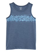 Kid Tropical Print Tank-Blue, image 1 of 3 slides
